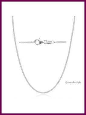 925 Sterling Silver Cuban Link Necklace Women's Fine Chain